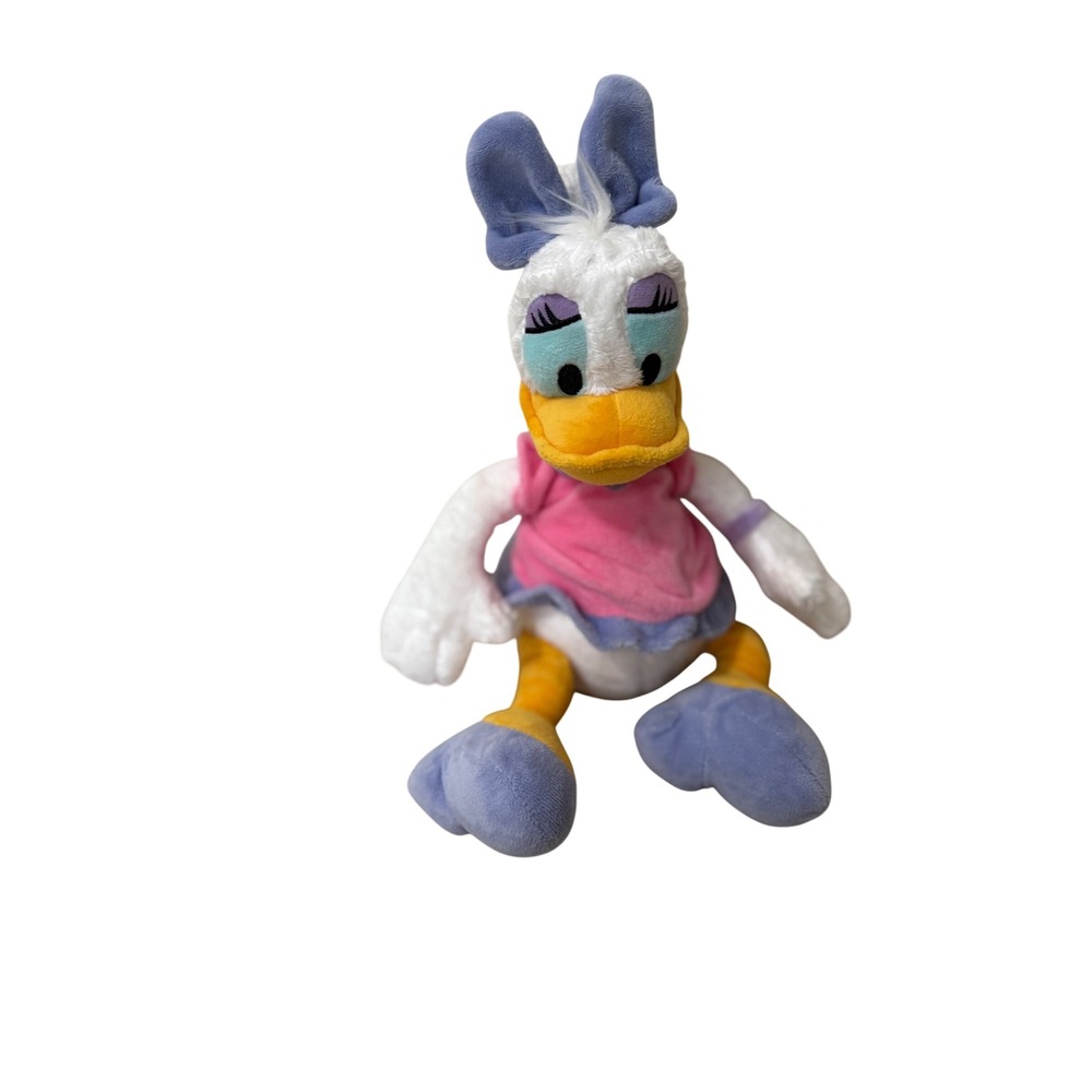Disney Daisy Duck Plush Stuffed Animal Toy Pink Dress Lavender Feet